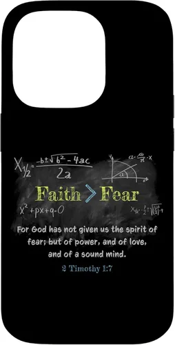 Vista 17 de Faith > Fear 2 Timothy 1:7 Christian Verse Math Equation Case for iPhone 17