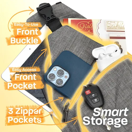 Vista 10 de Nupouch Mochila cruzada antirrobo, carga USB, mochila ligera para viajes, senderismo, todos los días