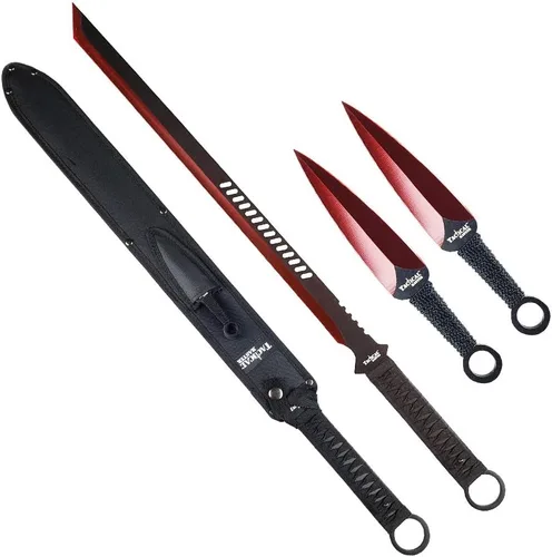 Vista 14 de Juego de machete con cuchillos de lanzamiento. para camping, deportes al aire libre y colecciones
