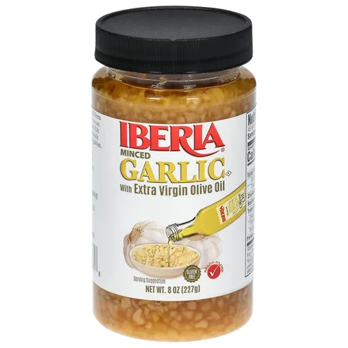 Vista 3 de Iberia Ajo picado con aceite de oliva, 8 onzas (paquete de 1)