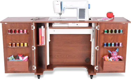 Vista 11 de Gabinete de costura y acolchado Kangaroo Bandicoot de Arrow Sewing con elevación, para sala de estar, color blanco ceniza