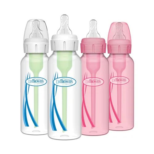 Vista 13 de Dr. Brown's Options Plus Biberones de 8 onzas, 6 unidades más 2 pezones de nivel 2 y boquillas para sorber Transparente