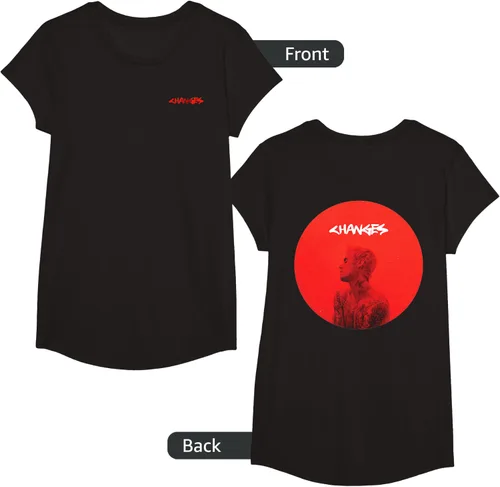 Vista 7 de Justin Bieber Red Circle Changes - Camiseta, Negro, S