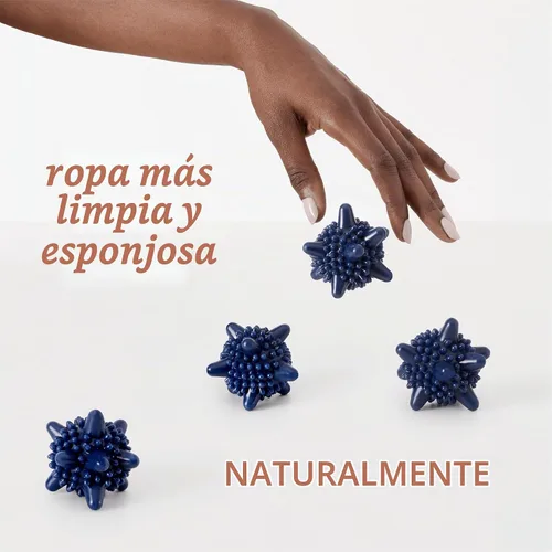 Vista 2 de Esembly Agitadores, bolas para lavadora y secadora para ropa limpia y suave, bolas reutilizables ecológicas de silicona para secadora, paquete de 4