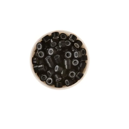 Vista 2 de 1000 anillos de microeslabones de silicona de alta calidad, cuentas forradas de 0.197 in para extensiones de cabello con punta I