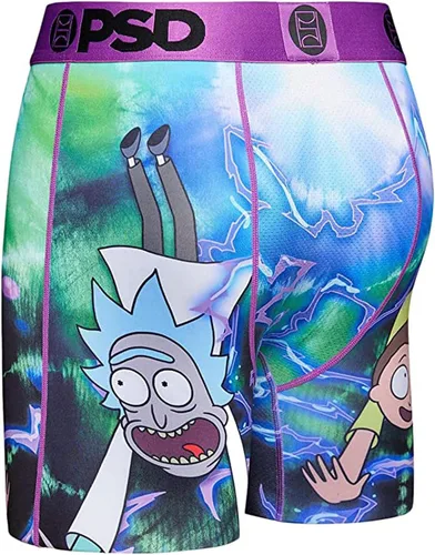 Vista 3 de PSD Calzoncillos tipo bóxer elásticos para hombre, con banda ancha, transpirable, entrepierna de 7 pulgadas, Púrpura Naruto Sasuke Vs
