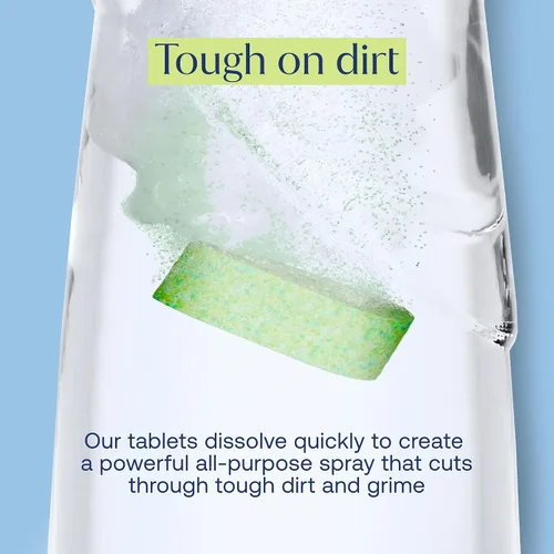 Vista 3 de Fab Tab Tabletas de repuesto en aerosol de limpieza de baño, tabletas de spray limpiador multiusos, productos de limpieza naturales, a base