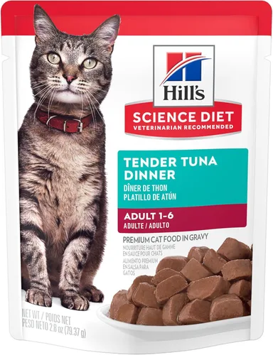 Vista 17 de Hill's Science Diet Adulto 1-6, Adulto 1-6 Premium Nutrition, Comida húmeda para gatos, estofado de cazuela de pollo, bolsa de 2.8 onzas, caja de 24