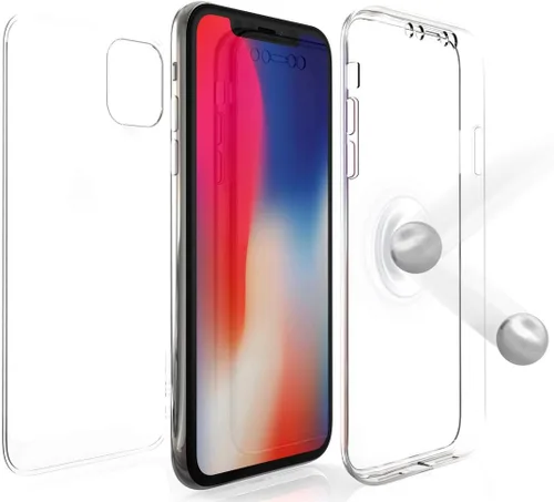 Vista 3 de Funda para iPhone 11, nueva envoltura de 360 grados [protección de cuerpo completo] Funda delgada de TPU transparente