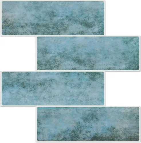 Vista 11 de Tilingview 10 piezas de azulejos de pelar y pegar para salpicaduras de cocina, diseño de tiras, azulejos de vinilo autoadhesivos, adhesivo de pared