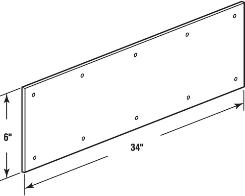 Vista 5 de Prime-Line Placa de aluminio para puerta (10 x 34 pulgadas) y placa de apoyo de puerta (6 x 34 pulgadas)