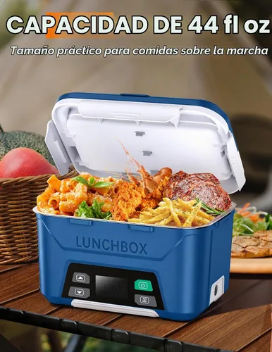 Vista 2 de Docusvect Fiambrera eléctrica inalámbrica para adultos 1.3L con calefacción Hi-Vis Azul