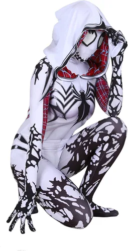 Vista 2 de Gwen Stacy - Disfraz de superhéroe de tela de elastano en el versículo de araña Gwenom