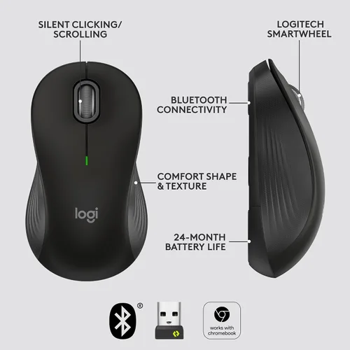 Vista 6 de Logitech Signature M550 L Ratón Inalámbrico De Tamaño Completo De Tamaño Negro