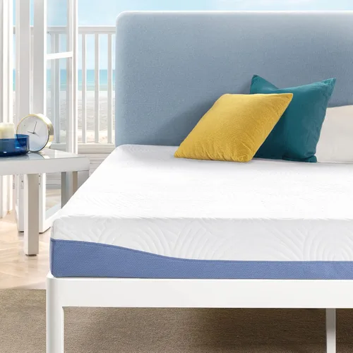 Vista 7 de Mellow Colchón de espuma viscoelástica con infusión de gel refrescante de 14 pulgadas, sueño firme medio y funda de tela transpirable, matrimonial