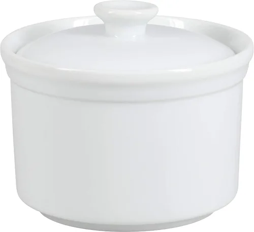 Vista 3 de BIA Cordon Bleu Caja de sal de 10 onzas con tapa, color blanco