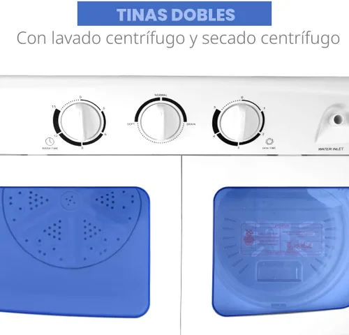 Vista 5 de Giantex Lavadora y secadora de centrifugado compacta y portátil con tambor con capacidad de 11 libras, 1 Unidad