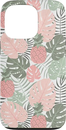 Vista 10 de Tropical Hawaiian Pineapple Pink Sage Colors Pattern Case for iPhone 17