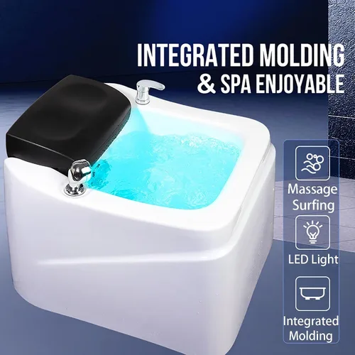 Vista 5 de Baño de pies de masaje acrílico spa de pies calentado lámpara colorida baño de pies Pedicura Spa de pies Ajuste caliente y frío Tazón de pedicura