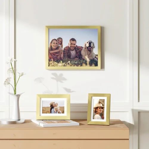 Vista 6 de decorUhome Paquete de 10 marcos de fotos de 4 x 6 pulgadas, decoración de Dorado