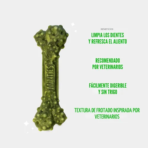 Vista 3 de Minties VetIQ - Golosinas dentales en hueso para perros, masticables dentales para perros medianos a grandes (más de 40 libras), 40
