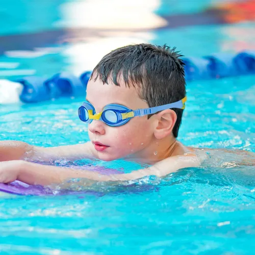 Vista 5 de Generic Portzon - Gafas de natación unisex para niños, antiniebla, sin fugas, visión clara, gafas de natación para piscina, azul/amarillo, paquete
