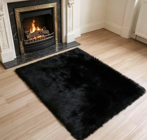 Vista 49 de Alfombra de piel sintética de 2 x 6 pies, color beige, lavable a máquina, súper suave, esponjosa, alfombra de piel de oveja mullida para dormitorio