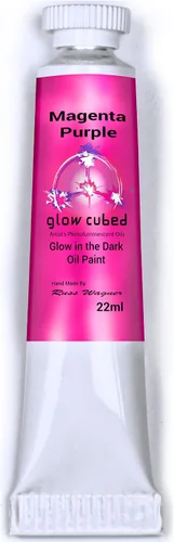 Vista 24 de Pintura al óleo profesional que brilla en la oscuridad Artista Pintura al óleo luminiscente fosforescente autoluminosa Glow Cubed