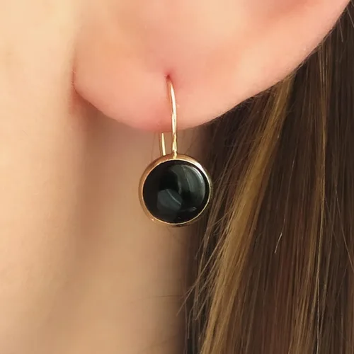 Vista 28 de 14K Gold Gemstone Drop Earrings - Birthstone Dangle - Solid Yellow Gold Dangle Earrings - Dainty Handmade Wedding Jewelry - Perfect Bridal or