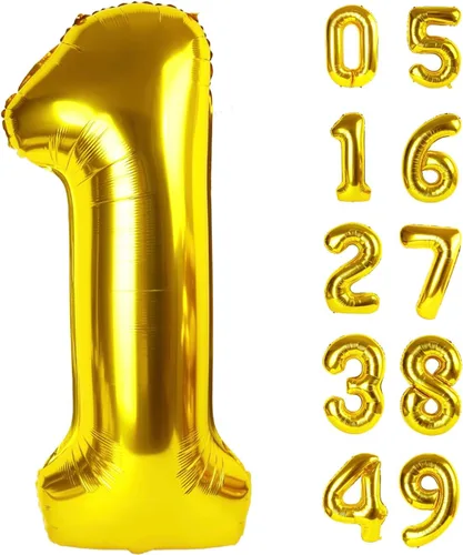 Vista 184 de Globo negro de 40 pulgadas con números del 0 al 9 (cero-nueve), globo de cumpleaños de gran tamaño, globo de helio de aluminio con números grandes