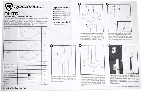 Vista 7 de Estantería Rockville Rhtsc para parlante, sonido envolvente, para cine en casa