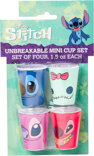 Vista 8 de Silver Buffalo Lilo and Stitch Faces, juego de 4 vasos de plástico, 1.5 Caras de personajes de Lilo y Stitch