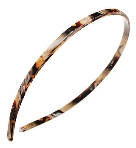 Vista 9 de Diadema marrón para mujer, France Luxe de 1/4 de pulgada, ultracómoda, delgada, África, ajuste flexible con dientes suaves antideslizantes, sujeción