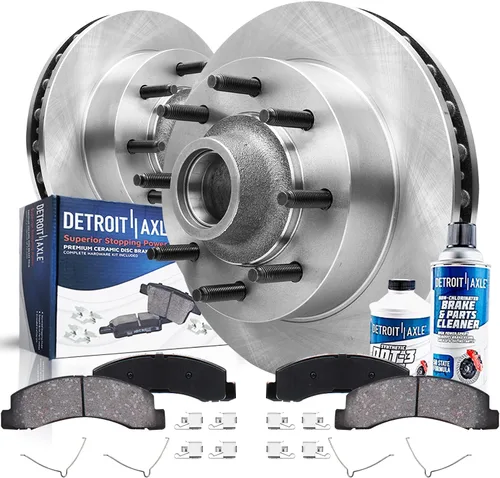 Vista 15 de Detroit Axle - Juego de 6 piezas de rotores de disco de freno delantero + pastillas de freno cerámicas de repuesto para Land Rover LR3 Range Rover