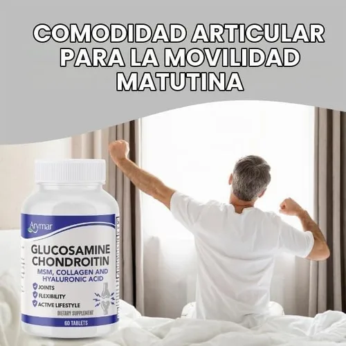 Vista 2 de Arymar Suplemento de glucosamina, condroitina, MSM, colágeno y ácido hialurónico 60 tabletas