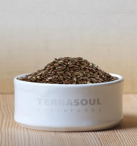 Vista 3 de Terrasoul Superfoods Semillas de lino marrón orgánicas, 2 libras