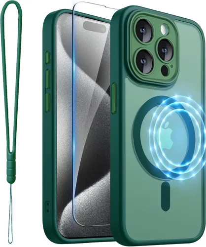 Vista 27 de ROYBENS Funda transparente mate para iPhone 12 Pro-Max compatible con Magsafe, protección completa de lente de cámara, protector de pantalla, correa