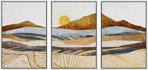 Vista 8 de wall26 Lienzo enmarcado para pared, juego de arte con trazos de pintura roja y naranja vibrante, paisaje, formas abstractas, ilustraciones, arte