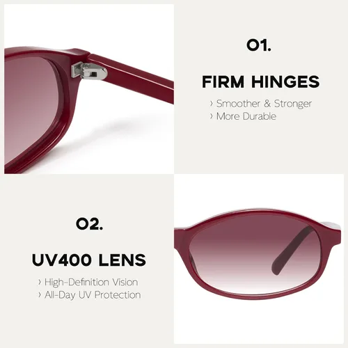 Vista 5 de mosanana Gafas de sol ovaladas rectangulares de moda para mujer, estilo retro de los años 90, estilo pequeño MS52586