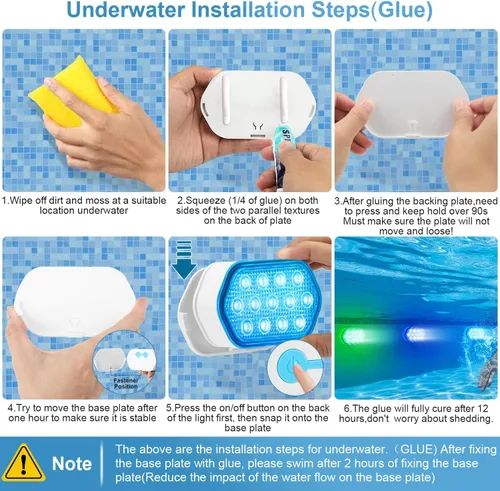 Vista 2 de QOLNBY - Luces de piscina con control remoto, batería de 2600mAh, impermeables IP68 de 16 colores para bañera de hidromasaje y piscina enterrada - 1