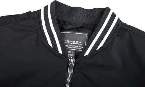Vista 4 de CRYSULLY Chaqueta para hombre, para primavera, otoño, casual, delgada, con cremallera completa, abrigo