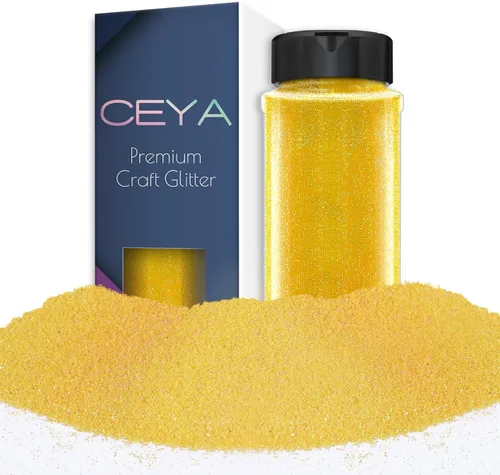 Vista 15 de Ceya - Purpurina gruesa, 4.9 oz / 140 g, Polvo de purpurina blanca para manualidades navideñas, 1/128” 0.008” 0.2mm, Purpurina iridiscente