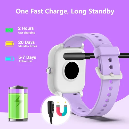 Vista 8 de Wach - Reloj inteligente para niños de 6 a 15 años, monitor de actividad física de 1.8 pulgadas, no necesita teléfono, podómetro, monitor de sueño