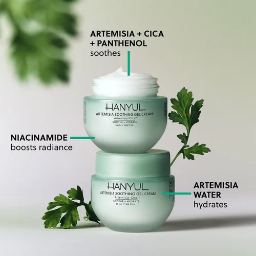 Vista 2 de HANYUL Artemisia Crema hidratante en gel calmante con centella asiática y niacinamida Crema de agua calmante Refrescante, hidratante, adecuada