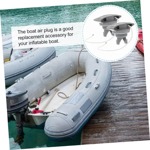 Vista 2 de Juego de 4 piezas de cubierta de válvula de aire para bote, kayak, canoa, barco inflable, buque, buque, buque, tapones, tapones