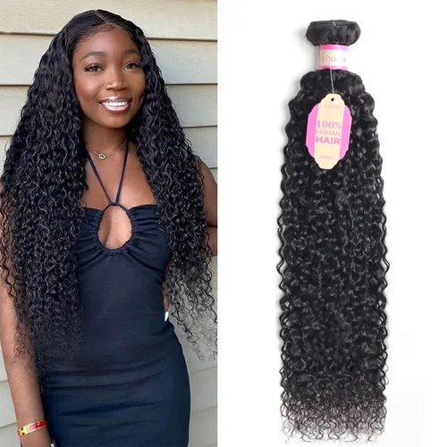 Vista 9 de Cabello humano rizado con cierre de encaje de 4 x 4, cabello humano prearrancado Jerry rizado ondulado 12A sin procesar brasileño virgen cierre