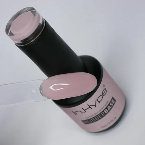 Vista 8 de IN.HYPE Capa base de goma elástica. UV/LED curable. Recubrimiento corrector con adhesión mejorada. Remuévese con inmersión (Almendra)