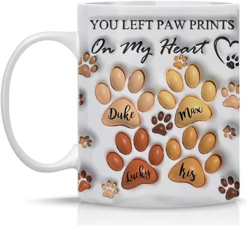 Vista 13 de InterestPrint Taza de café personalizada para papá con nombres de los niños, taza de Feliz Navidad de tus hijos pequeños favoritos, regalo