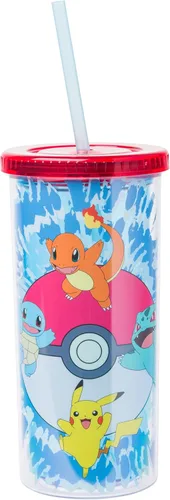 Vista 16 de Silver Buffalo - Taza de café de vidrio manchado con diseño de Pokémon con Pikachu, 17.5 onzas See through yellow, Electric pokemon, Collectible
