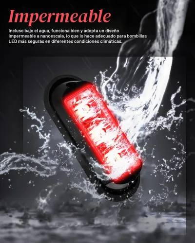Vista 5 de YM E-Bright Paquete de 2 Luces de Flash LED Rojas de 3 LED para Coche DRL Camión Luz de Advertencia Estroboscópica de Emergencia 12-24V Rojo